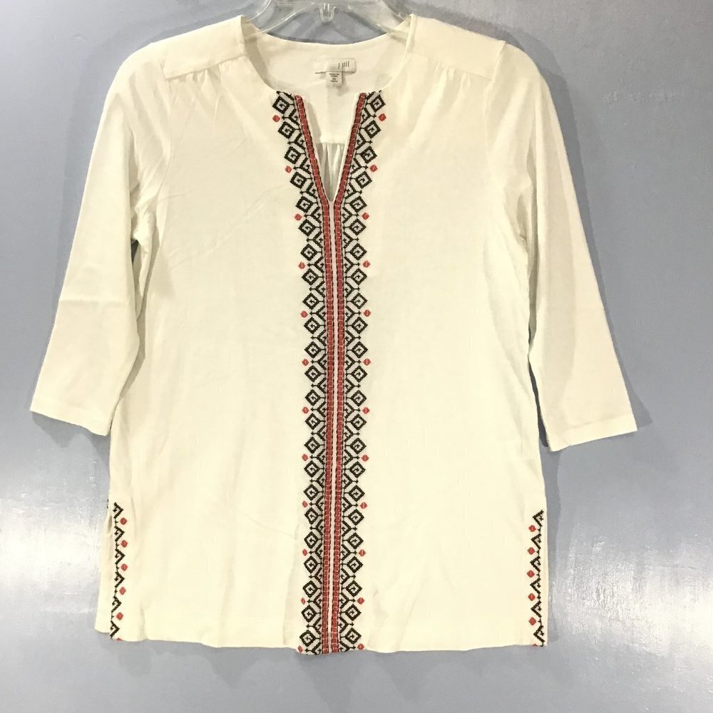 J. Jill Tunic Top with Bohemian Border Print